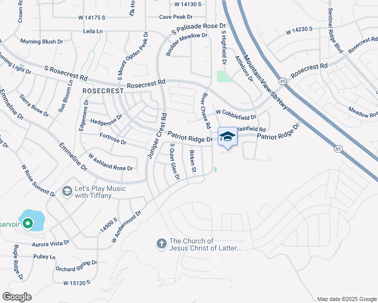 map of restaurants, bars, coffee shops, grocery stores, and more near 14662 South Birken Street in Herriman