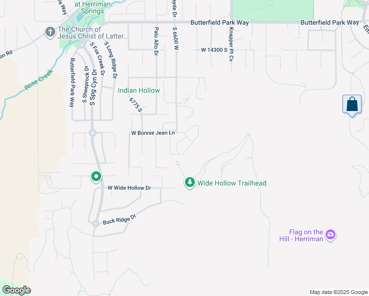 map of restaurants, bars, coffee shops, grocery stores, and more near 14656 South Wyatt Run Drive in Herriman