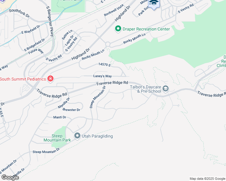 map of restaurants, bars, coffee shops, grocery stores, and more near 641 Draper View Road in Draper