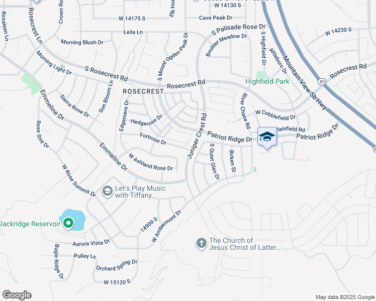 map of restaurants, bars, coffee shops, grocery stores, and more near 5127 West Fortrose Drive in Herriman