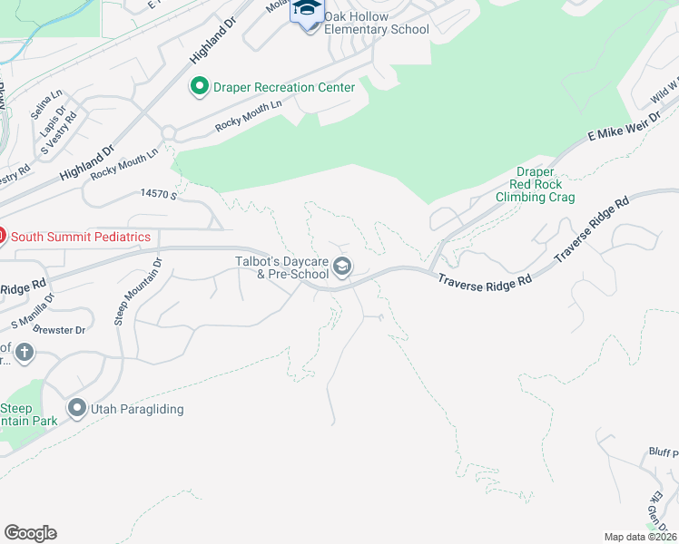 map of restaurants, bars, coffee shops, grocery stores, and more near 909 East Rosebud Court in Draper