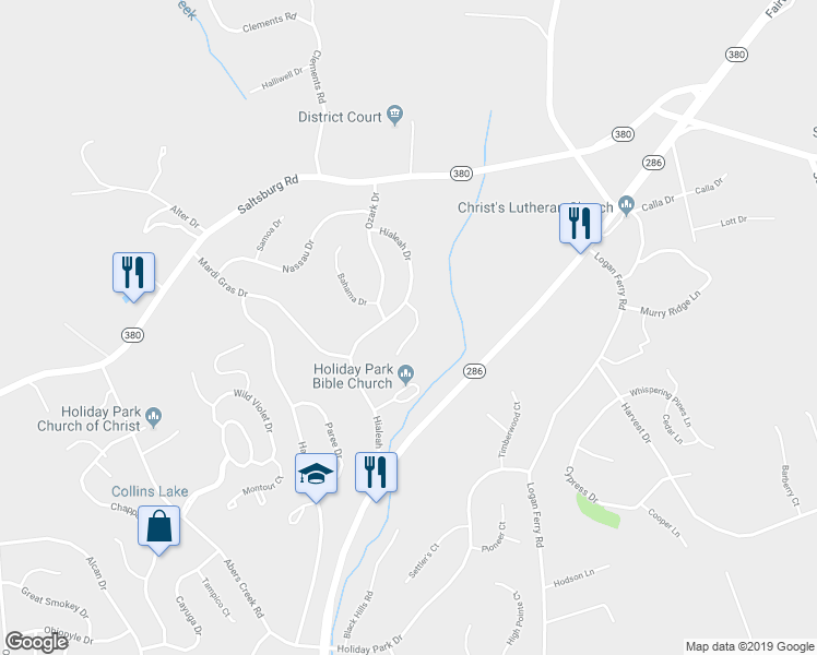 map of restaurants, bars, coffee shops, grocery stores, and more near 29 Monte Carlo Drive in Pittsburgh