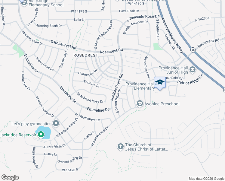 map of restaurants, bars, coffee shops, grocery stores, and more near 5123 West Fortrose Drive in Herriman