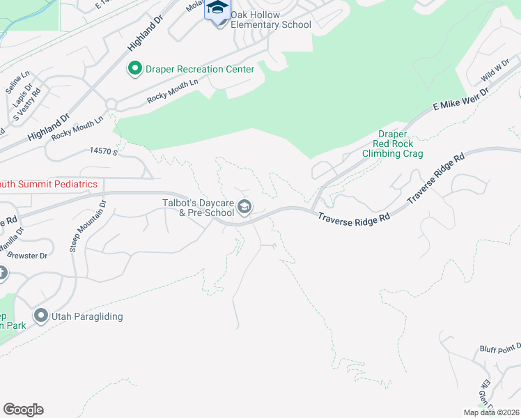 map of restaurants, bars, coffee shops, grocery stores, and more near 941 Beartooth Circle in Draper