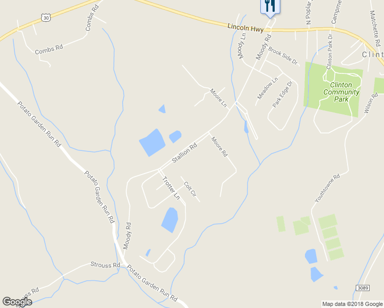 map of restaurants, bars, coffee shops, grocery stores, and more near 116 Stallion Road in Clinton