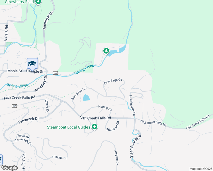 map of restaurants, bars, coffee shops, grocery stores, and more near 278 Blue Sage Circle in Steamboat Springs