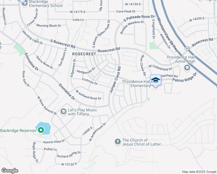 map of restaurants, bars, coffee shops, grocery stores, and more near 5162 West Fortrose Drive in Herriman