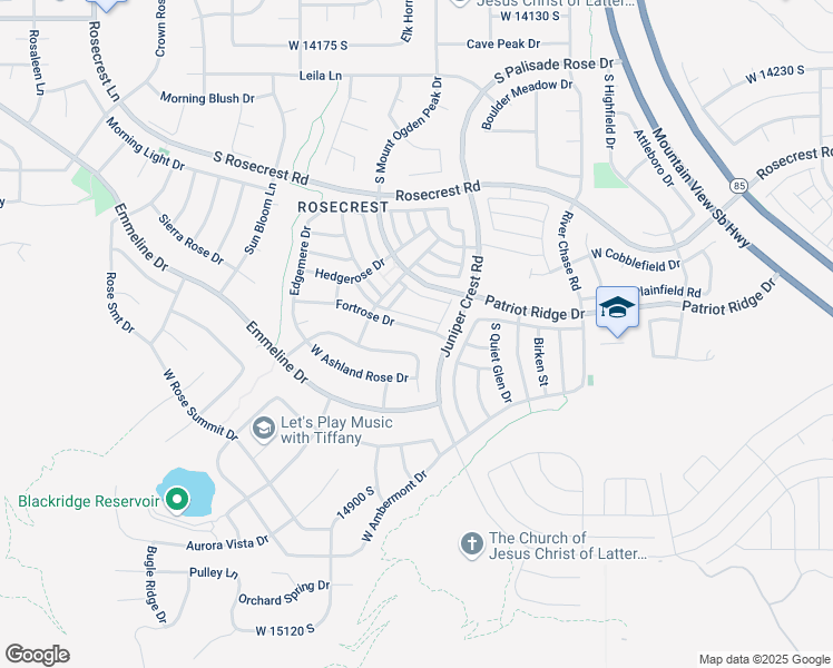 map of restaurants, bars, coffee shops, grocery stores, and more near 5093 Fortrose Drive in Herriman