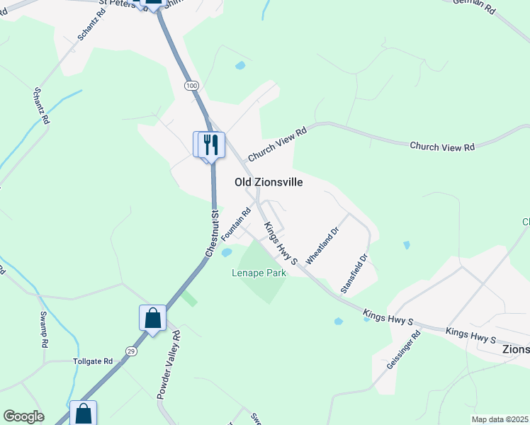 map of restaurants, bars, coffee shops, grocery stores, and more near 6011 Kings Highway South in Zionsville