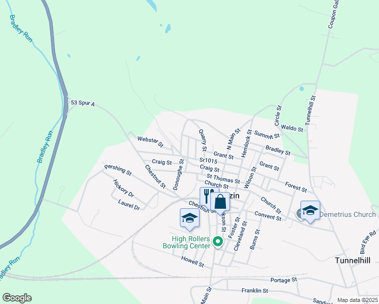 map of restaurants, bars, coffee shops, grocery stores, and more near 901-929 Saint Joseph Street in Gallitzin