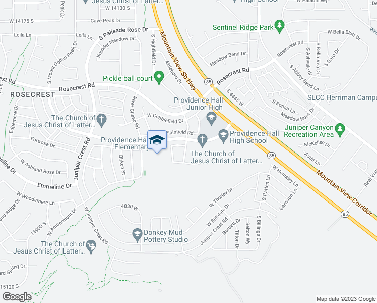 map of restaurants, bars, coffee shops, grocery stores, and more near 14649 South Highfield Drive in Herriman