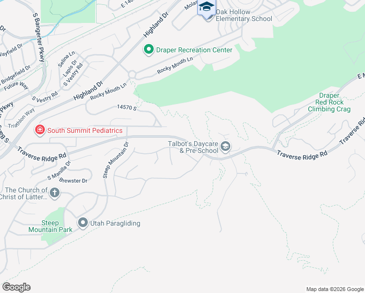map of restaurants, bars, coffee shops, grocery stores, and more near 767 Draper View Road in Draper