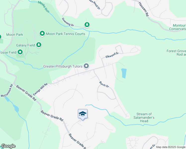 map of restaurants, bars, coffee shops, grocery stores, and more near 202 Burch Drive in Coraopolis