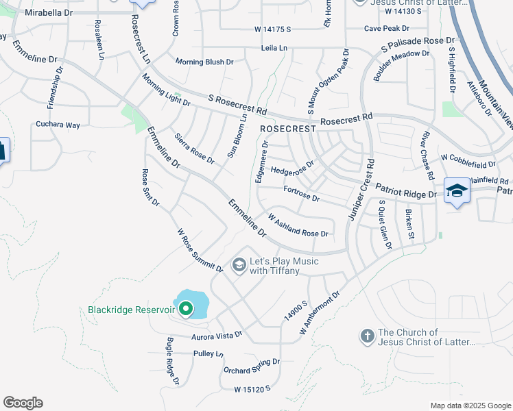 map of restaurants, bars, coffee shops, grocery stores, and more near 14664 Edgemere Drive in Herriman