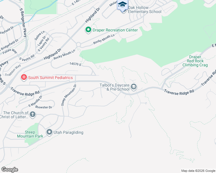 map of restaurants, bars, coffee shops, grocery stores, and more near 767 Draper View Road in Draper