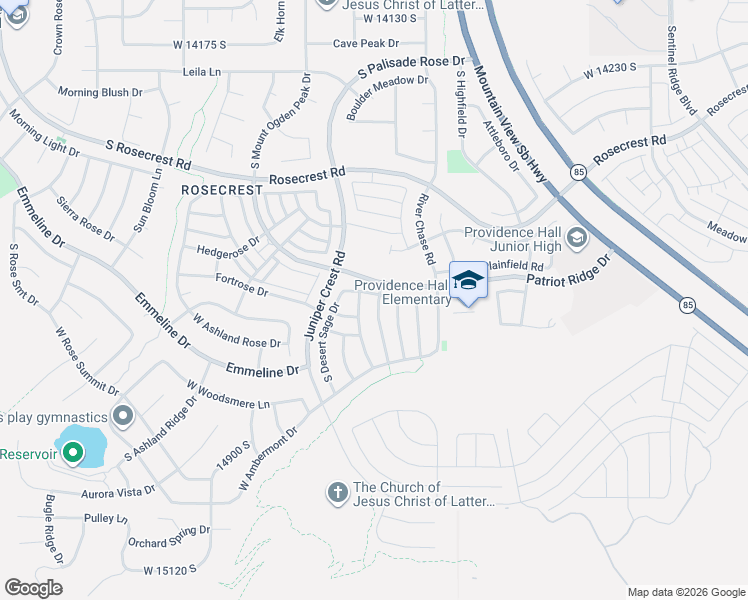 map of restaurants, bars, coffee shops, grocery stores, and more near 14657 South Alpine View Drive in Herriman