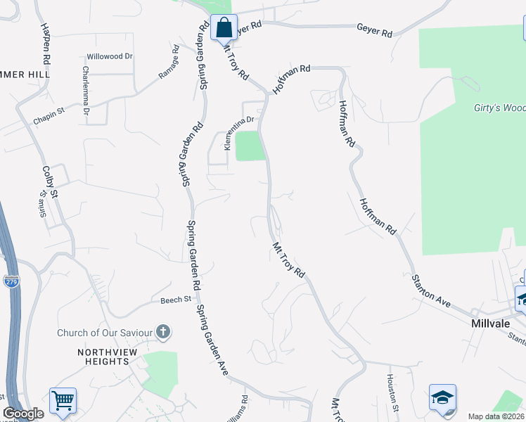 map of restaurants, bars, coffee shops, grocery stores, and more near in Reserve Township