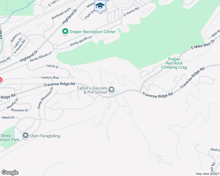 map of restaurants, bars, coffee shops, grocery stores, and more near 898 East Tendoy Court in Draper