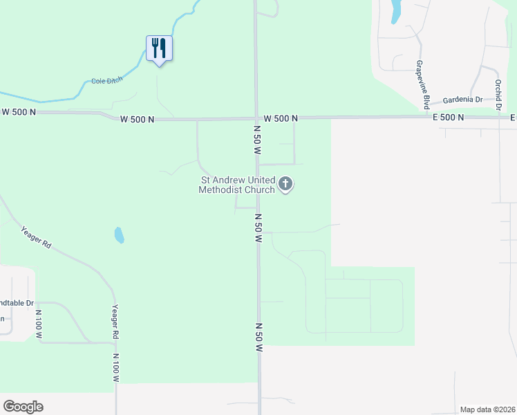 map of restaurants, bars, coffee shops, grocery stores, and more near 4677 North 50 West in West Lafayette