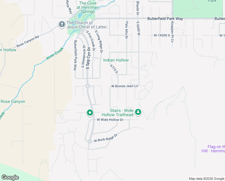 map of restaurants, bars, coffee shops, grocery stores, and more near 14654 South Ward Hills Circle in Herriman