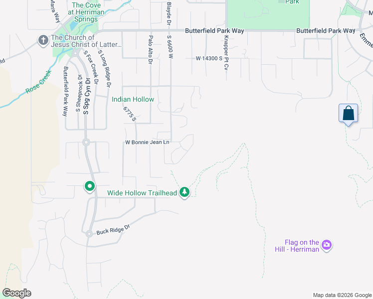 map of restaurants, bars, coffee shops, grocery stores, and more near 14632 South Wyatt Run Drive in Herriman