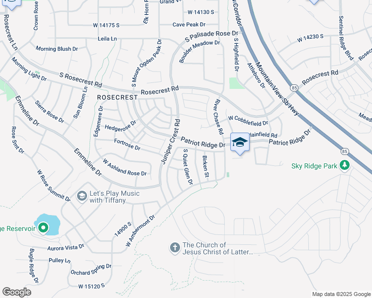 map of restaurants, bars, coffee shops, grocery stores, and more near 14649 South Quiet Glen Drive in Herriman