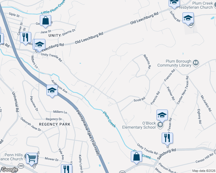 map of restaurants, bars, coffee shops, grocery stores, and more near 109 College Avenue in Pittsburgh