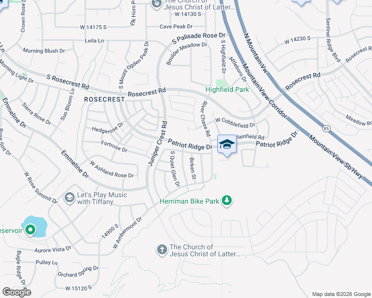 map of restaurants, bars, coffee shops, grocery stores, and more near 4898 Desert Sage Drive in Herriman