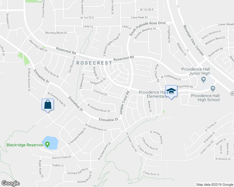 map of restaurants, bars, coffee shops, grocery stores, and more near 5127 West Fortrose Drive in Herriman