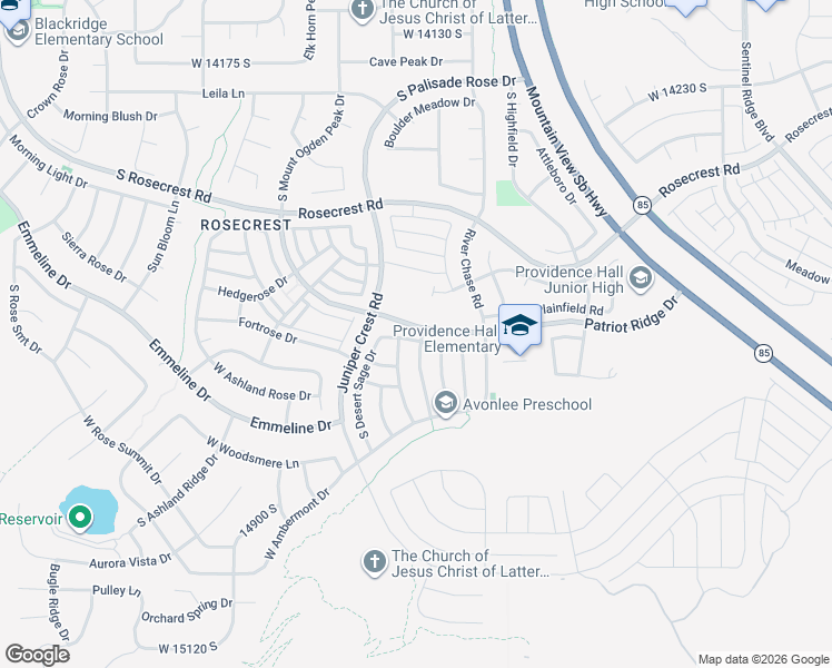 map of restaurants, bars, coffee shops, grocery stores, and more near 14657 South Alpine View Drive in Herriman