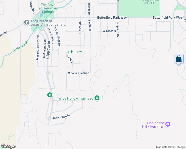 map of restaurants, bars, coffee shops, grocery stores, and more near 6579 West Bonnie Jean Lane in Herriman