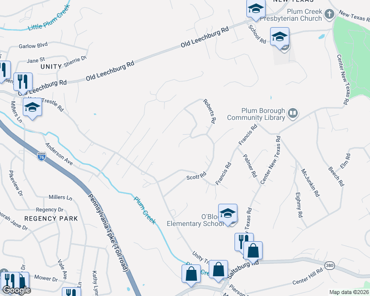 map of restaurants, bars, coffee shops, grocery stores, and more near 400 Clements Road in Pittsburgh