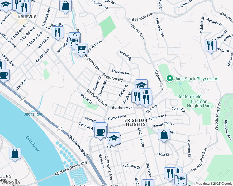 map of restaurants, bars, coffee shops, grocery stores, and more near 3945 McClure Avenue in Pittsburgh