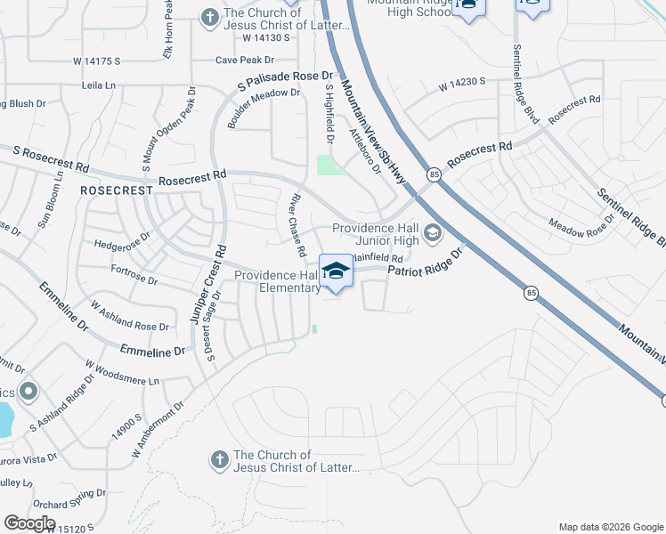 map of restaurants, bars, coffee shops, grocery stores, and more near 14572 Broomfield Drive in Herriman