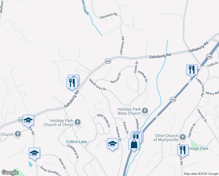map of restaurants, bars, coffee shops, grocery stores, and more near 189 Nassau Drive in Pittsburgh