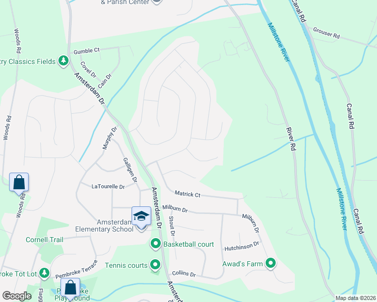 map of restaurants, bars, coffee shops, grocery stores, and more near 17 Holecomb Drive in Somerset County