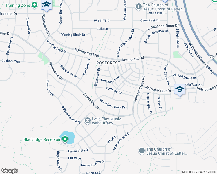 map of restaurants, bars, coffee shops, grocery stores, and more near 5227 Hedgerose Drive in Herriman