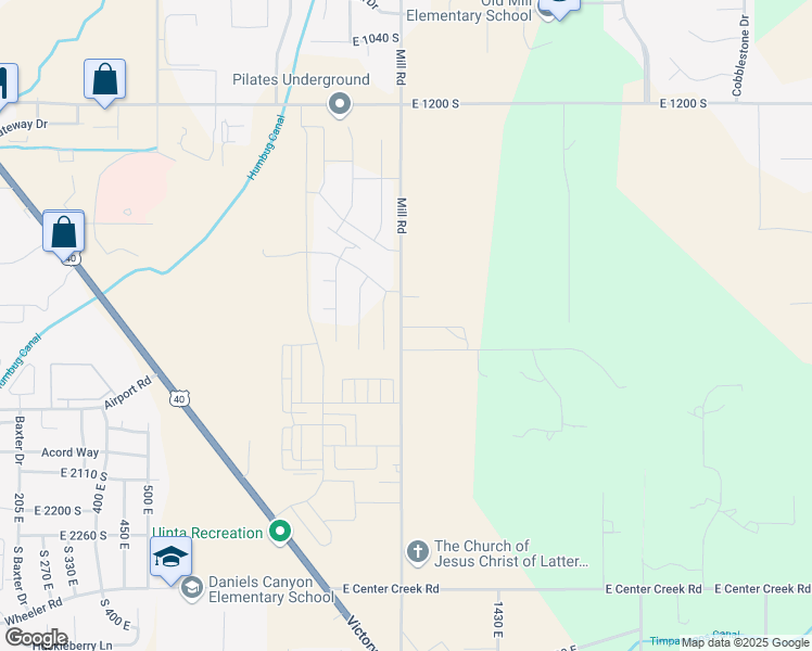 map of restaurants, bars, coffee shops, grocery stores, and more near 1725 1200 East Street in Heber City