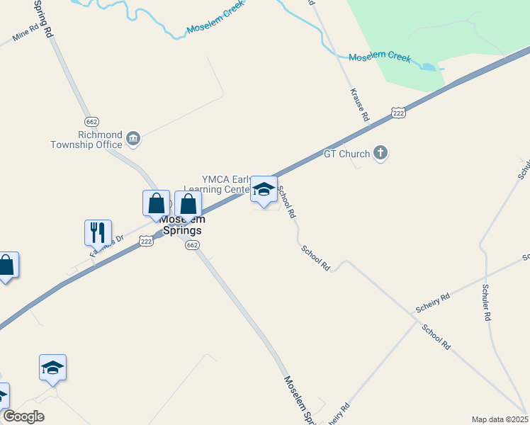 map of restaurants, bars, coffee shops, grocery stores, and more near 14432 Kutztown Road in Fleetwood