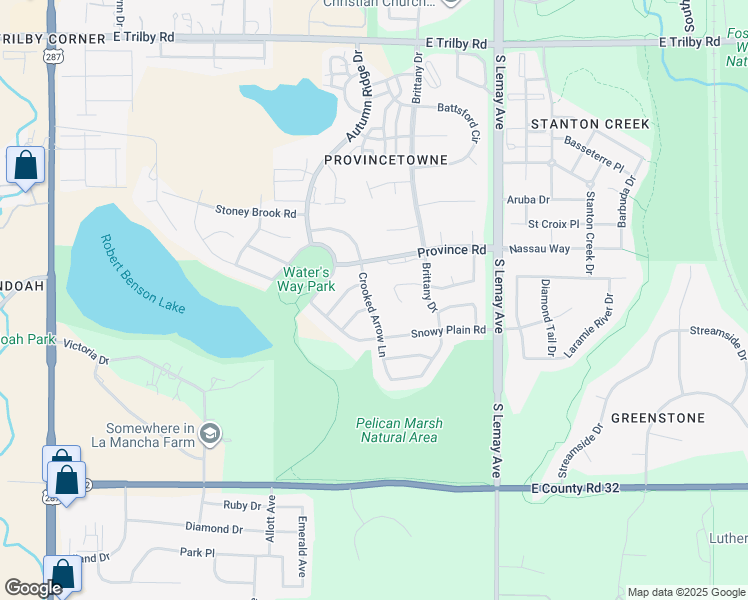 map of restaurants, bars, coffee shops, grocery stores, and more near 7138 Crooked Arrow Lane in Fort Collins