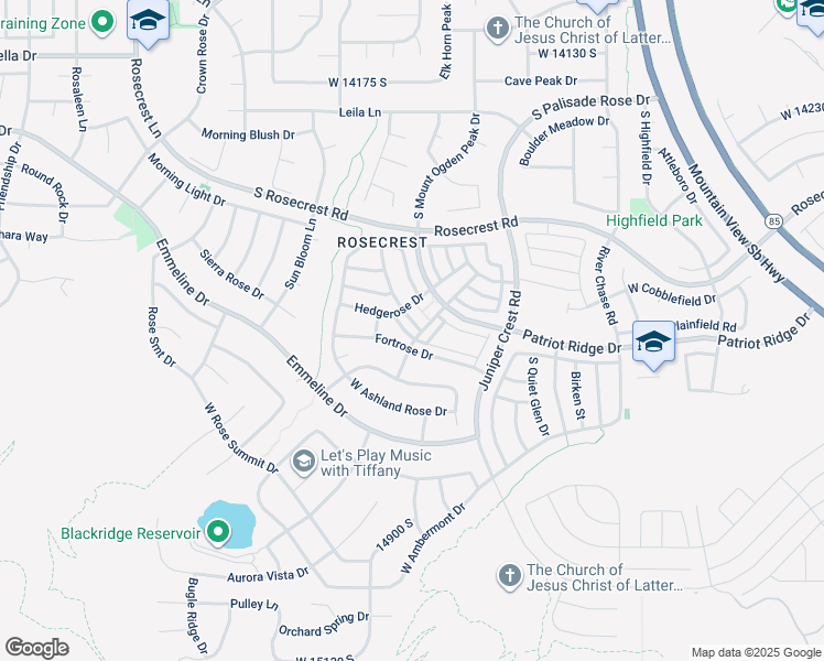 map of restaurants, bars, coffee shops, grocery stores, and more near 5161 West Ryegate Drive in Herriman