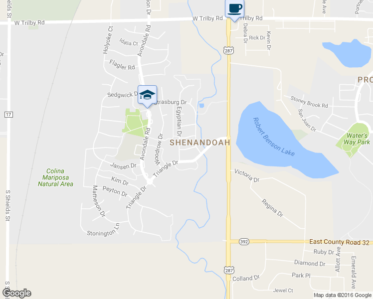 map of restaurants, bars, coffee shops, grocery stores, and more near 215 Cleopatra Street in Fort Collins