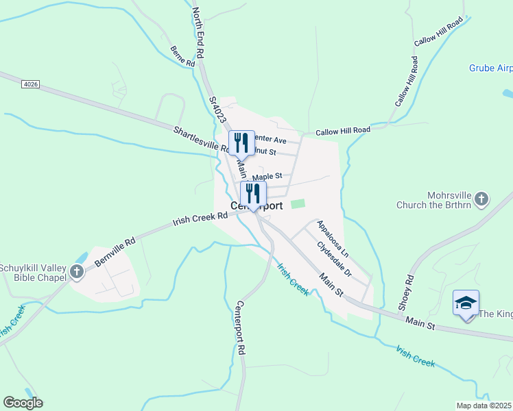 map of restaurants, bars, coffee shops, grocery stores, and more near in Centerport