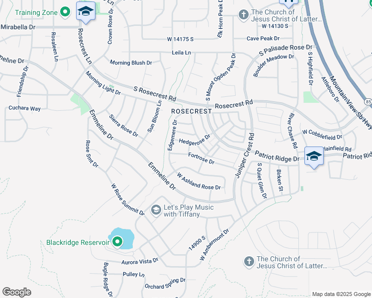 map of restaurants, bars, coffee shops, grocery stores, and more near 14584 Heatherly Lane in Herriman