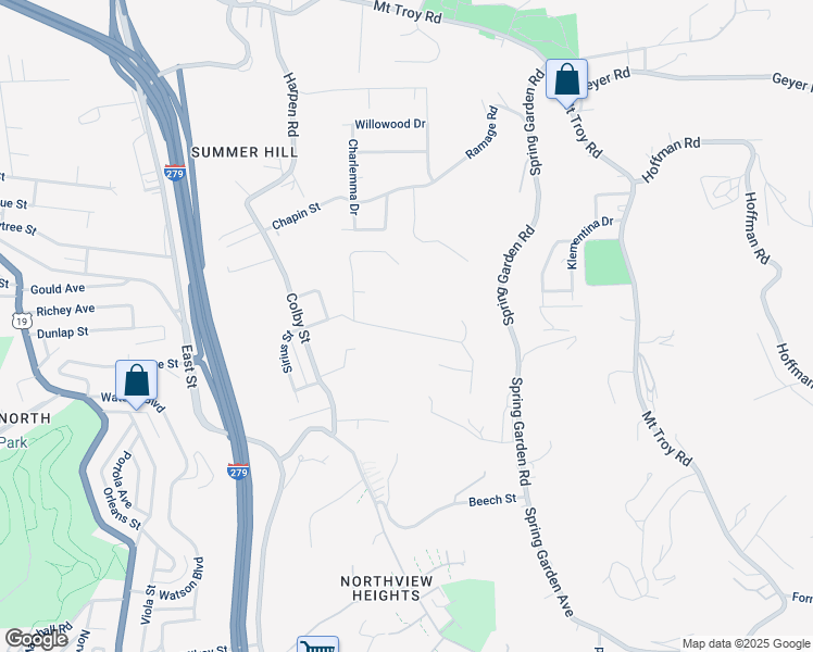 map of restaurants, bars, coffee shops, grocery stores, and more near 319 Faber Street in Pittsburgh