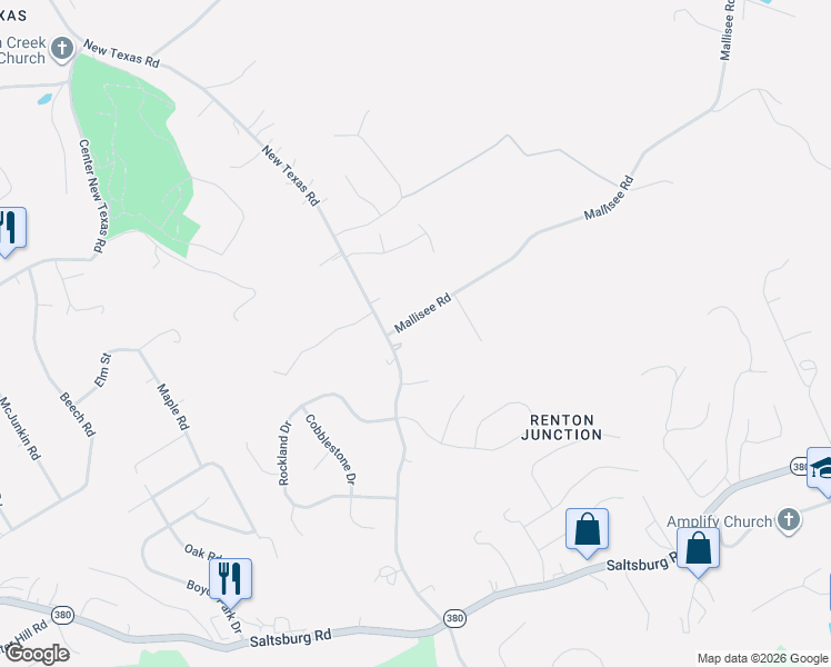 map of restaurants, bars, coffee shops, grocery stores, and more near 942 Mallisee Road in Pittsburgh