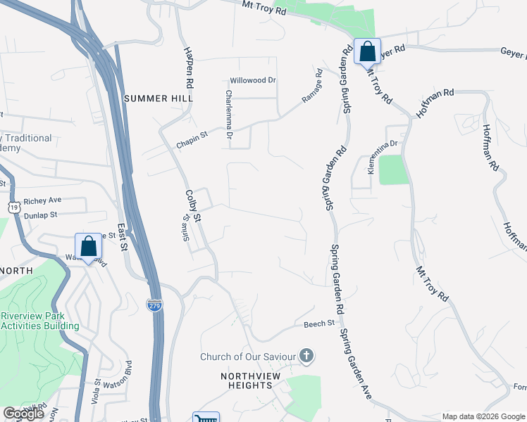map of restaurants, bars, coffee shops, grocery stores, and more near 319 Faber Street in Pittsburgh