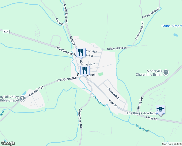 map of restaurants, bars, coffee shops, grocery stores, and more near 106 Chestnut Street in Mohrsville