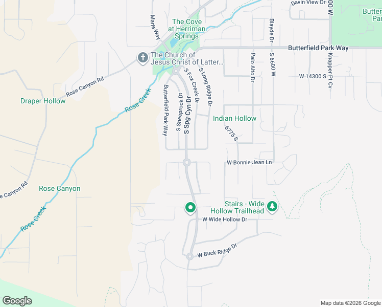 map of restaurants, bars, coffee shops, grocery stores, and more near 6893 West Long Ridge Drive in Herriman