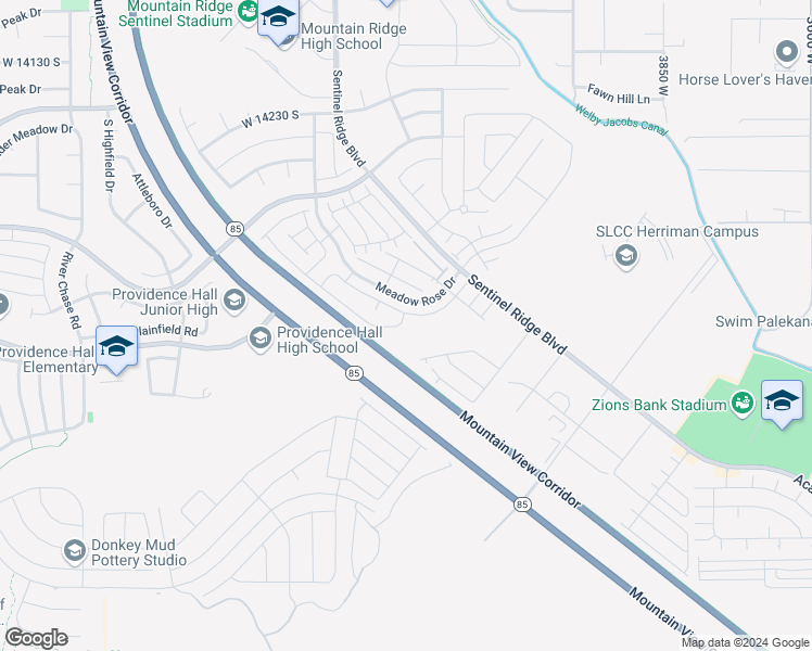 map of restaurants, bars, coffee shops, grocery stores, and more near 4297 West Quiet Shade Drive in Herriman